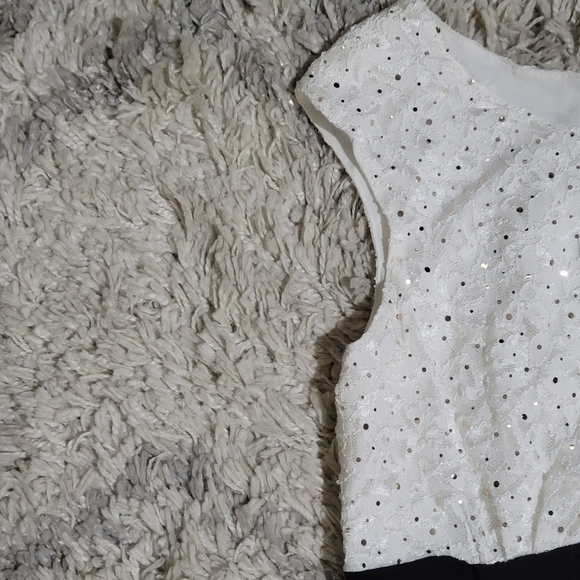 Connected Apparel Plus Size Cap-Sleeve Sequin Lace - Picture 6 of 7